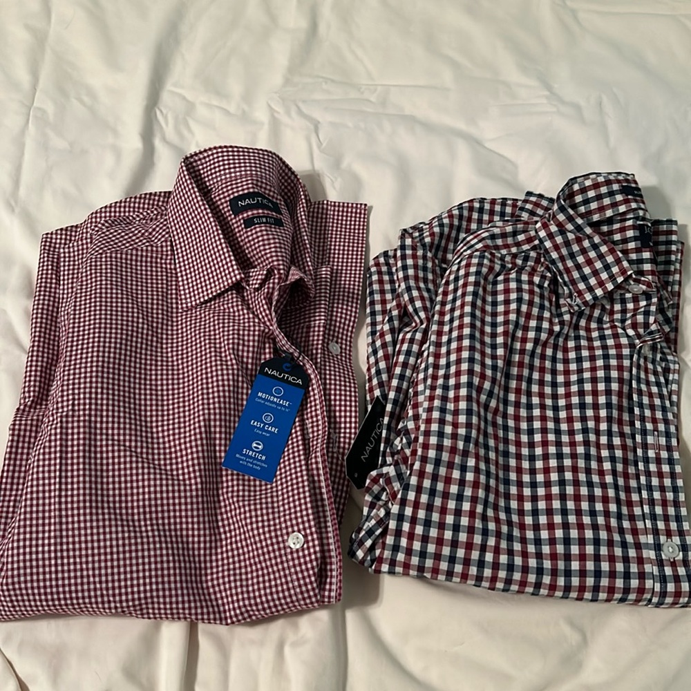 Two Men’s Slim Fit Long Sleeve shirts Size Medium